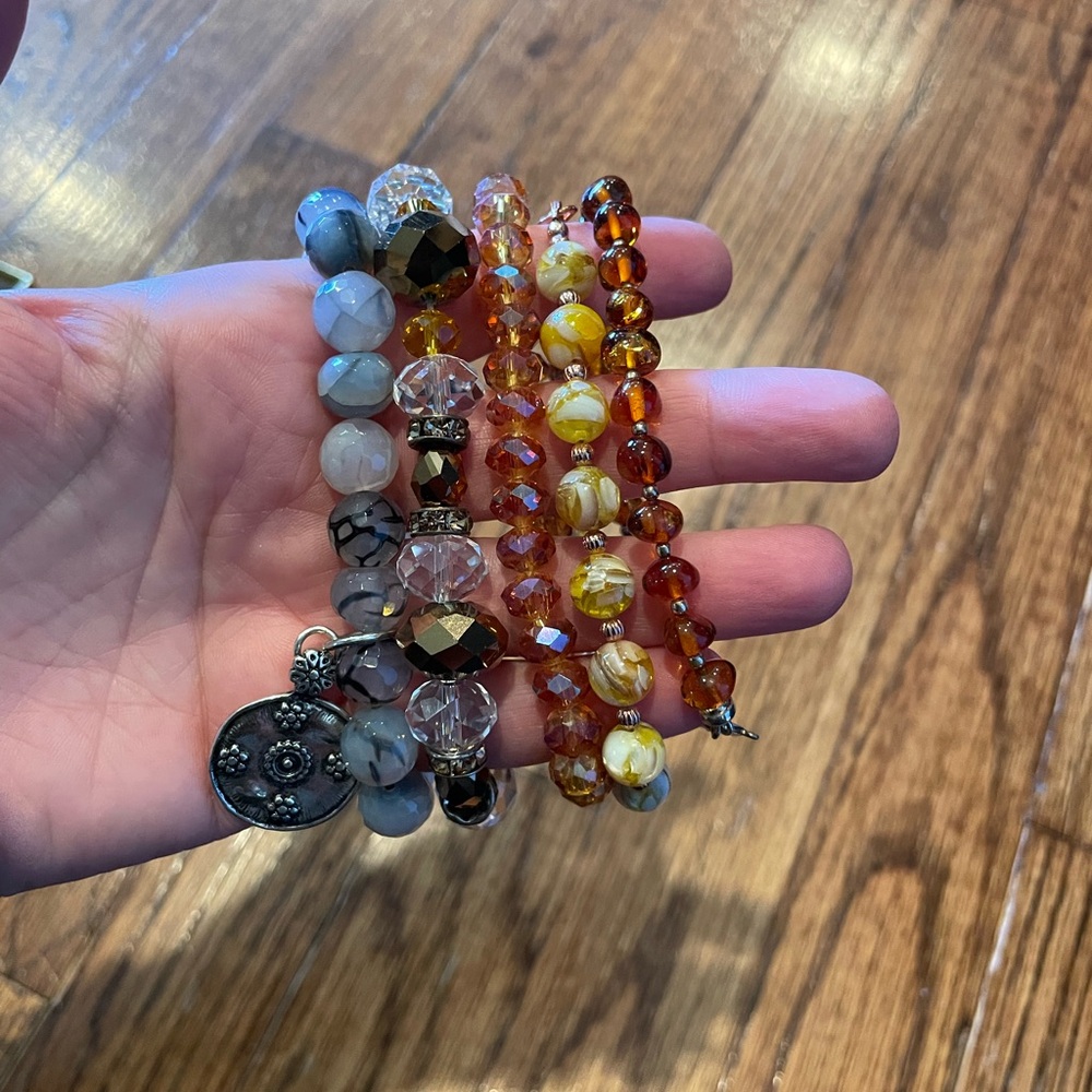 Bracelets set of 5 unique beaded bracelets